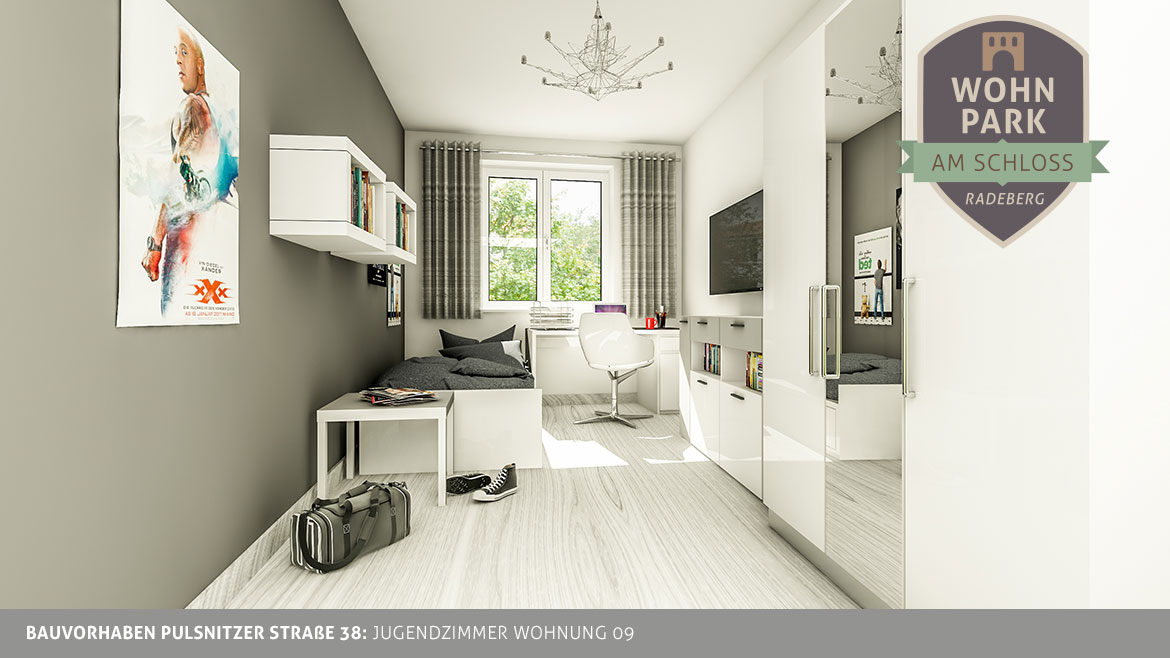 Neubau Eigentumswohnung Pulsnitzer Straße 38-40 in Radeberg Visualisierung Jugenzimmer Wohnung 09 Pulsnitzer Straße 38