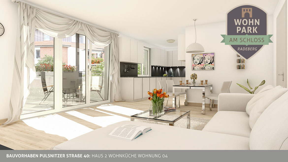 Neubau Eigentumswohnung Pulsnitzer Straße 40 in Radeberg Visualisierung Wohnküche Wohnung 04 Pulsnitzer Straße 40 Haus 2