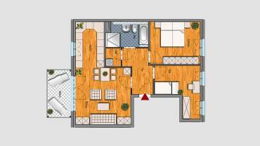 3-Raum-Wohnung im 1.OG