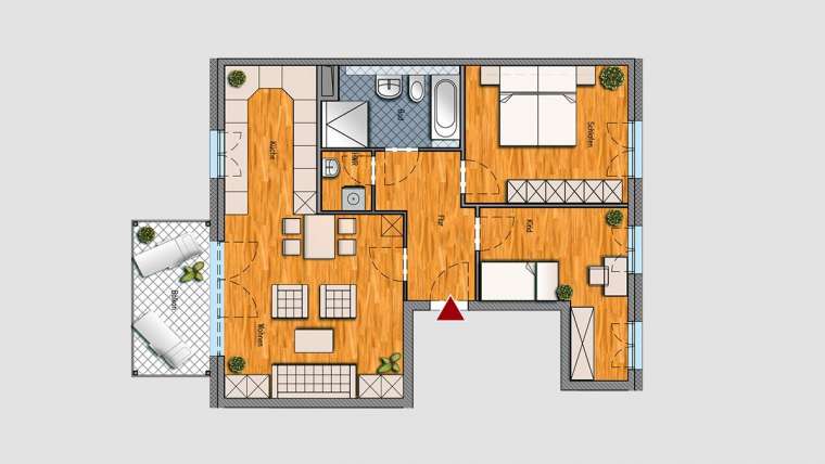 3-Raum-Wohnung im 2.OG