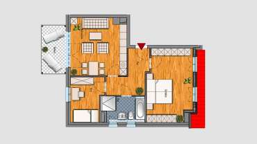 3-Raum-Wohnung im DG