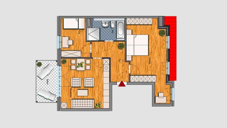 3-Raum-Wohnung im DG