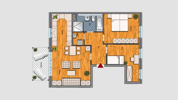 3-Raum-Wohnung im EG