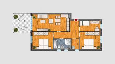 4-Raum-Wohnung im 1.OG