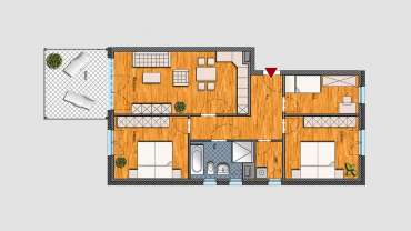 4-Raum-Wohnung im 2.OG