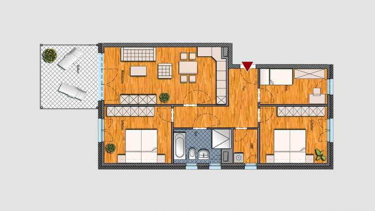 4-Raum-Wohnung im 2.OG