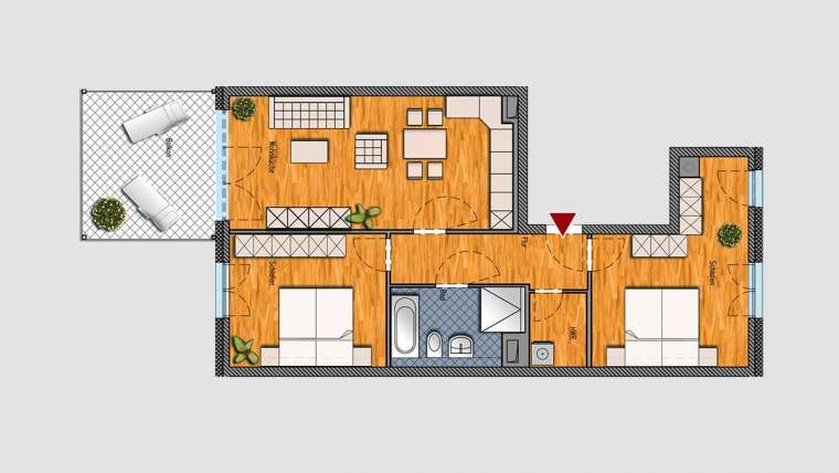 3-Raum-Wohnung im 2.OG