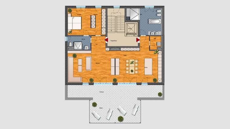 Loft-Wohnung im Dachgeschoss