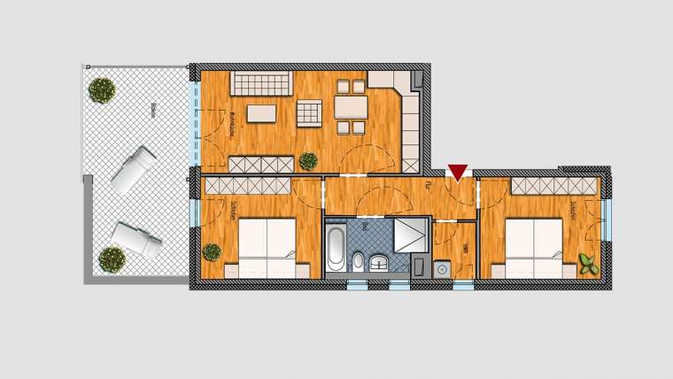 3-Raum-Wohnung im EG