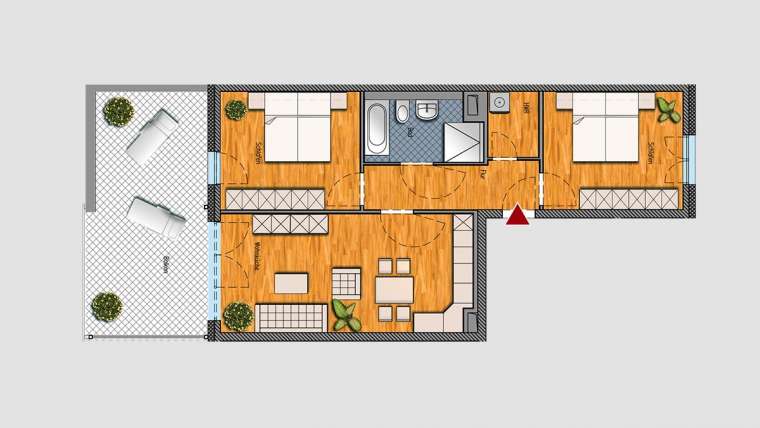 3-Raum-Wohnung im EG