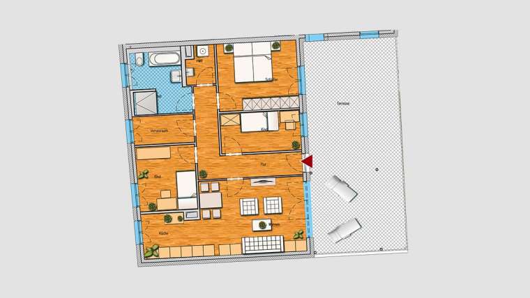 4-Raum-Wohnung im EG