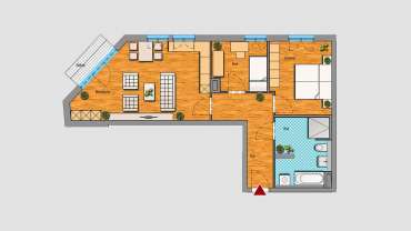 3-Raum-Wohnung im 1.OG