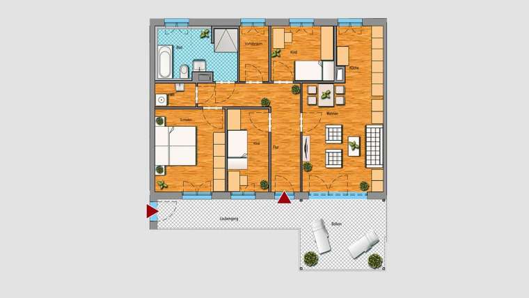 4-Raum-Wohnung im 1.OG