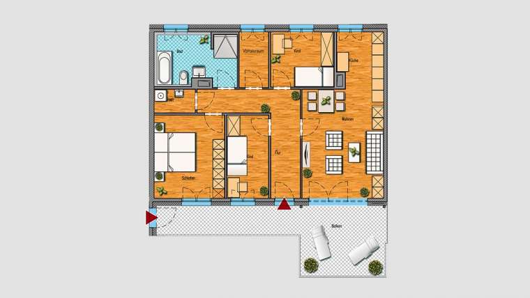 4-Raum-Wohnung im 3.OG