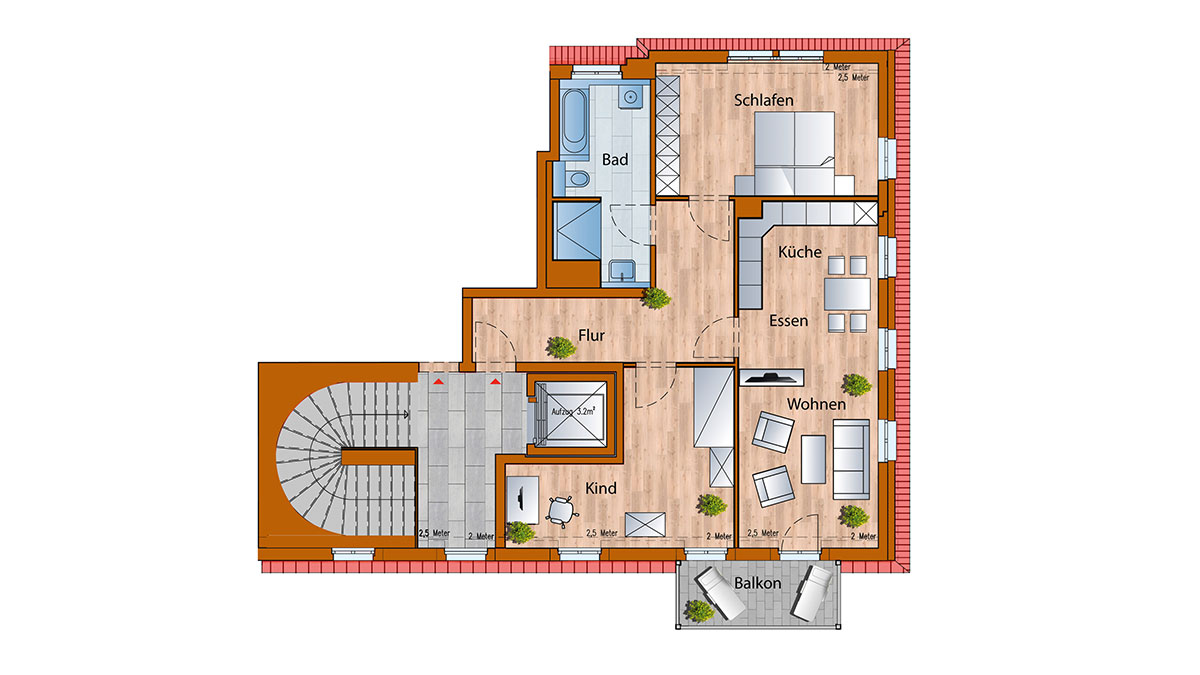 Großenhain Dachgeschoss Wohnung Grundriss