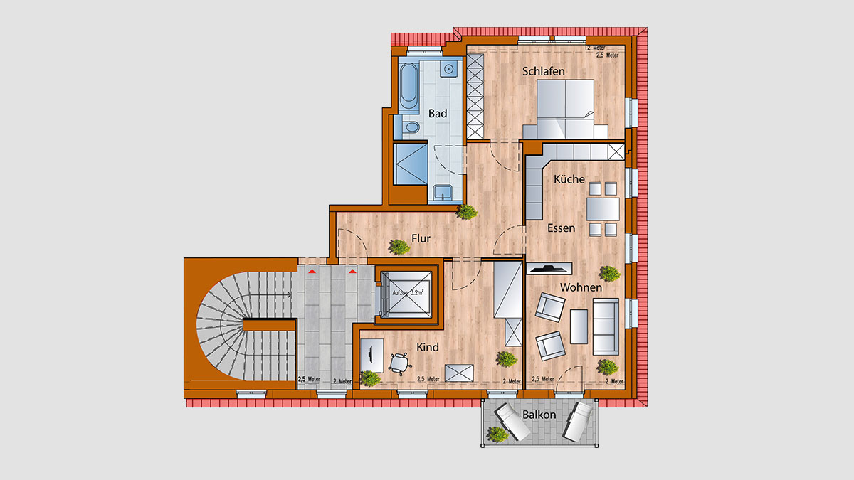 Großenhain Dachgeschoss Wohnung Grundriss