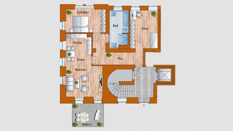 4-Raum-Wohnung im EG