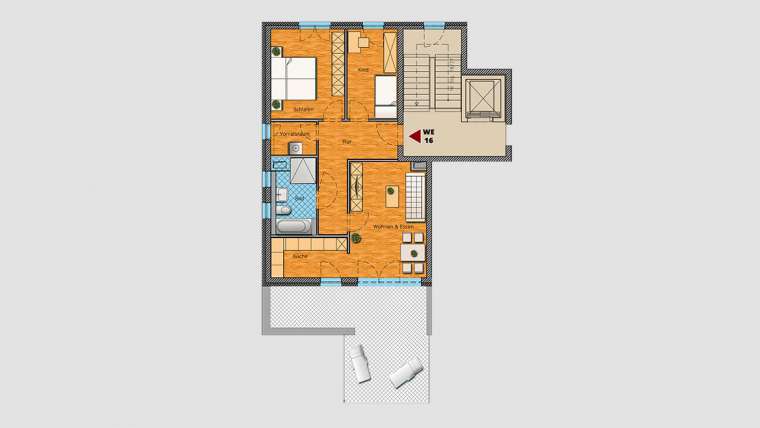 Loft-Wohnung im Dachgeschoss